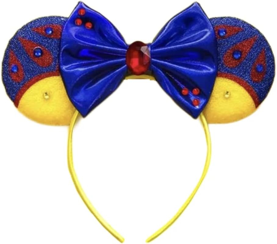 Snow White Mickey Ears, Snow White Ears, Blue Yellow Minnie Ears, Princess Mickey Ears, Blue Minn... | Amazon (US)