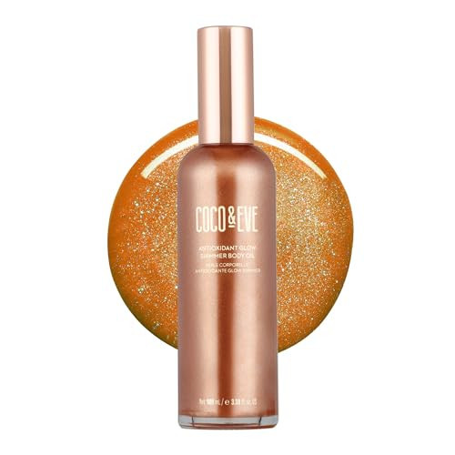 Coco & Eve Antioxidant Glow Shimmer Body Oil - Lightweight Skin Illuminator with Pearlescent Minerals, Natural Glitter, Antioxidants for Shimmering, Moisturizing and Healthy Glow (3.38 Fl Oz) | Amazon (US)