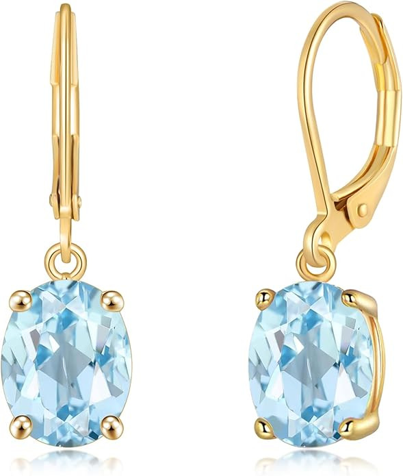 CiNily Cut-Oval Leverback Dangle Earrings for Women Hypoallergenic 14k White/Gold Plated Cubic Zi... | Amazon (US)