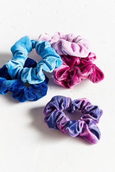 Velvet Hair Scrunchie Set - Purple at Urban Outfitters | Urban Outfitters (US and RoW)