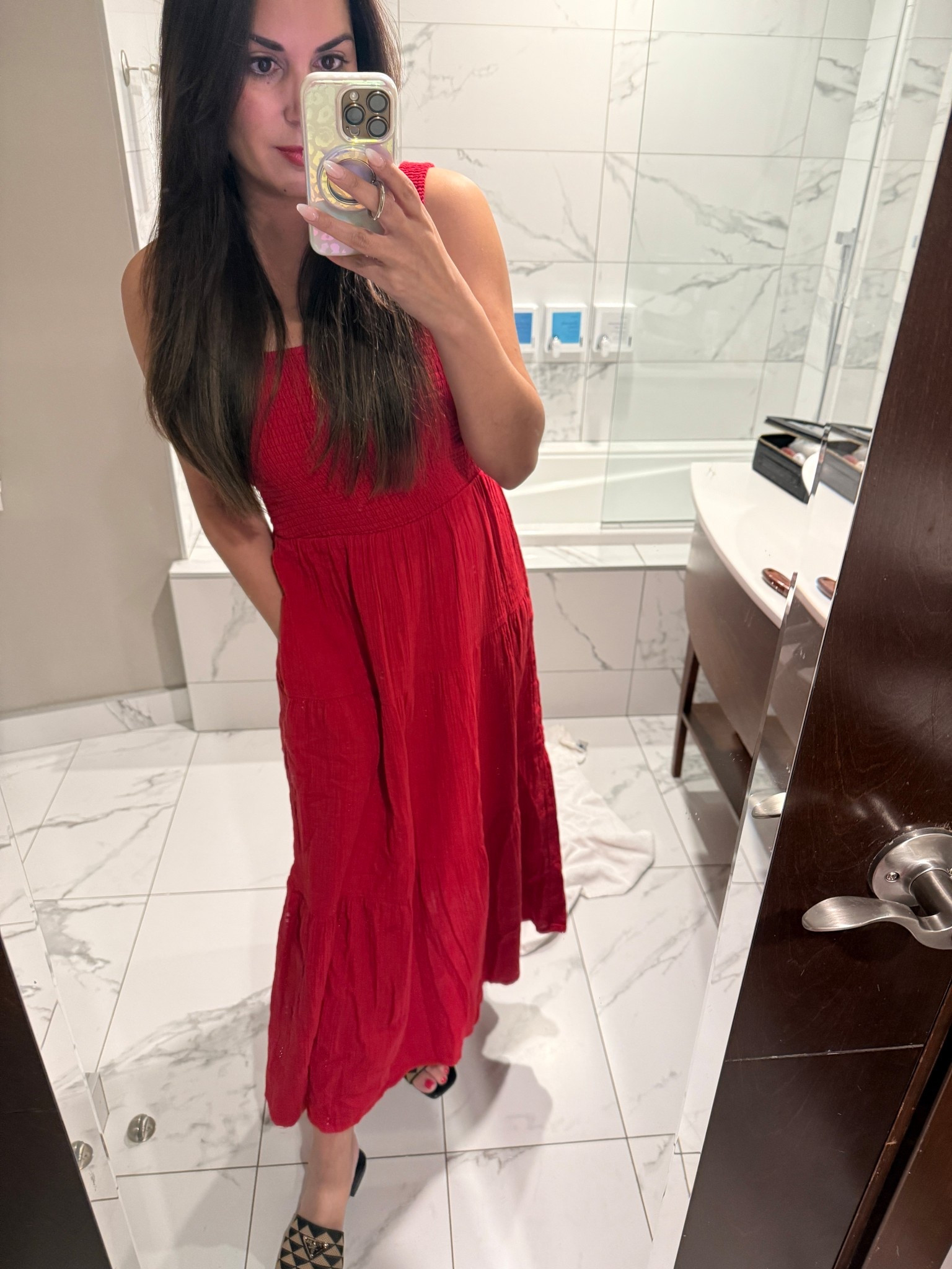 Easy summer dress! Also a great travel dress, date night dress, organic cotton and comes in 5 colors!  Quince, red dress, cotton dress, maxi dress, midi dress 

#LTKFindsUnder100 #LTKOver40