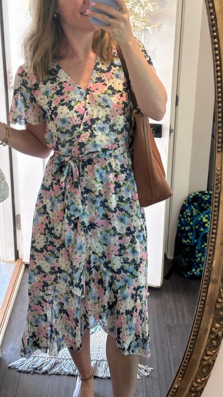 Dress for church! I was super impressed with this Amazon dress, came with a snap at the bust, (and an extra snap to sew on incase you needed another), and it’s lined!! Really beautiful, lovely spring/summer dress! 

#LTKWedding #LTKOver40
