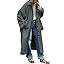 Tankaneo Womens Long Trench Coat Single Breasted Oversized Windproof Classic Lapel Fall Overcoat | Amazon (US)