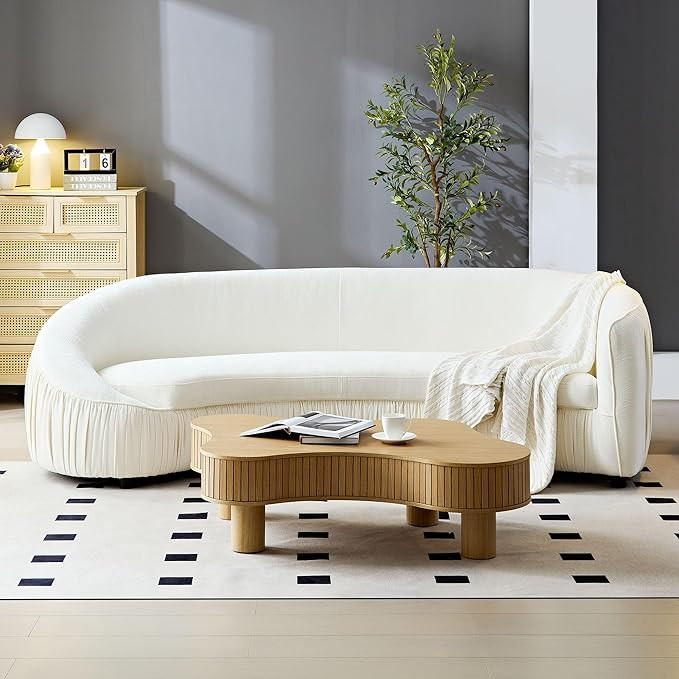 FANYE Stylish Curved Sofa Couch Comfortable Chenille Upholstered Sofa&Couch for 4-5,Morden Living... | Amazon (US)