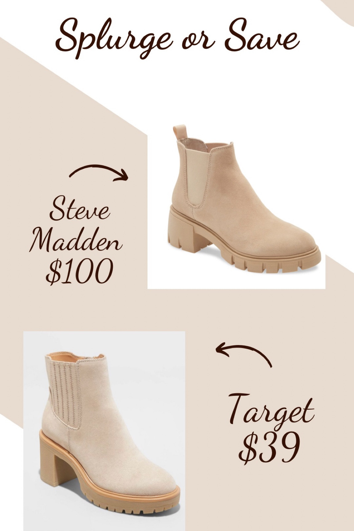 Save or splurge 
Lug boot 
Target 
Boot cream boot 

#LTKsalealert #LTKshoecrush #LTKstyletip