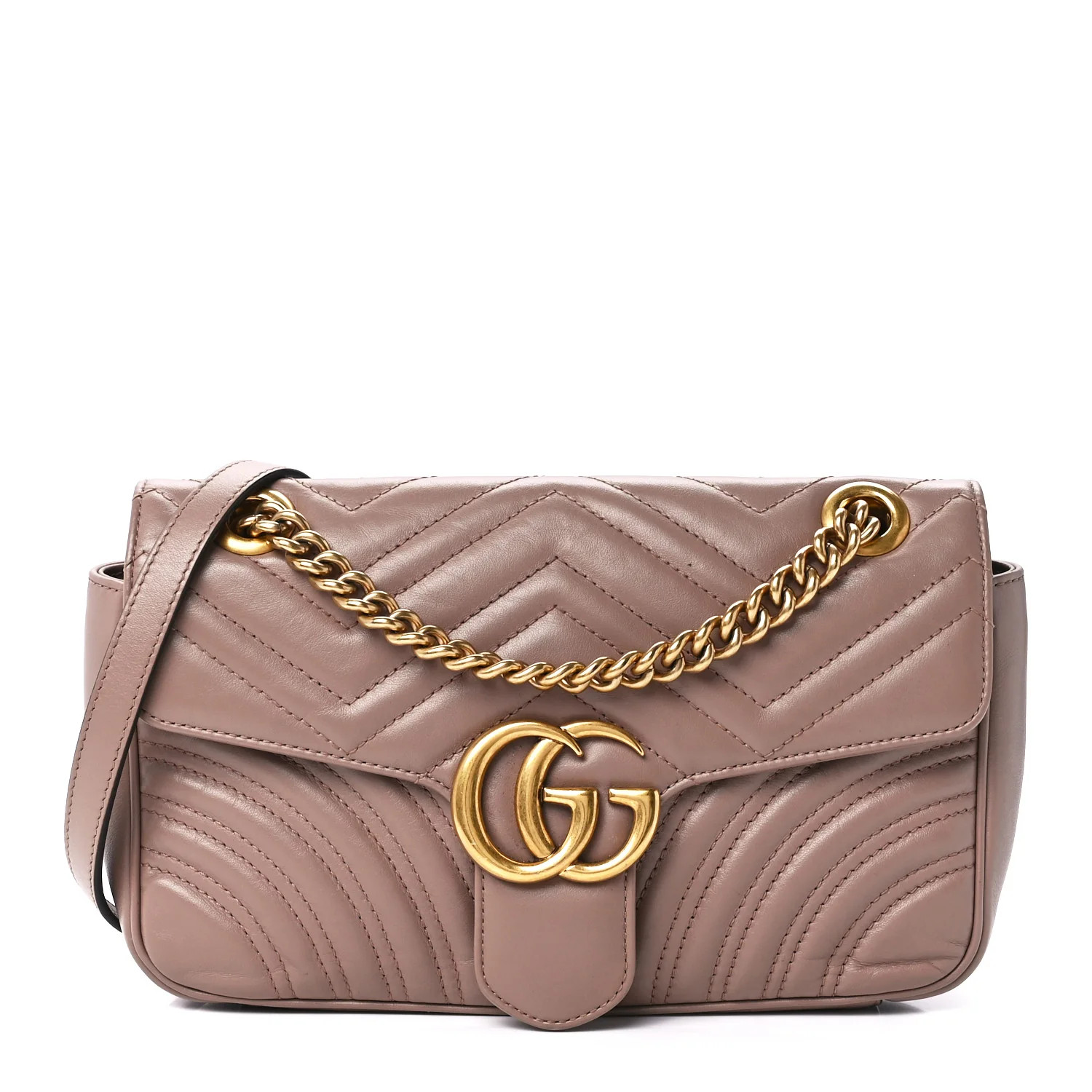 Calfskin Matelasse Small GG Marmont Shoulder Bag Porcelain Rose | FASHIONPHILE (US)