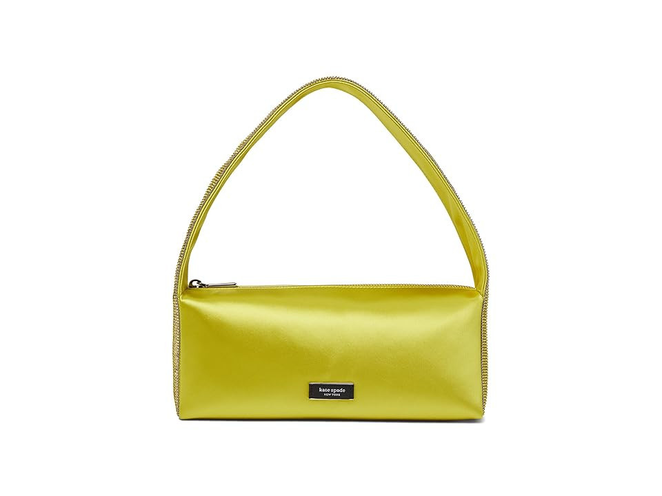 Kate Spade New York Afterparty Satin and Crystal Embellished Shoulder Bag (Chartreuse Multi) Handbags | Zappos
