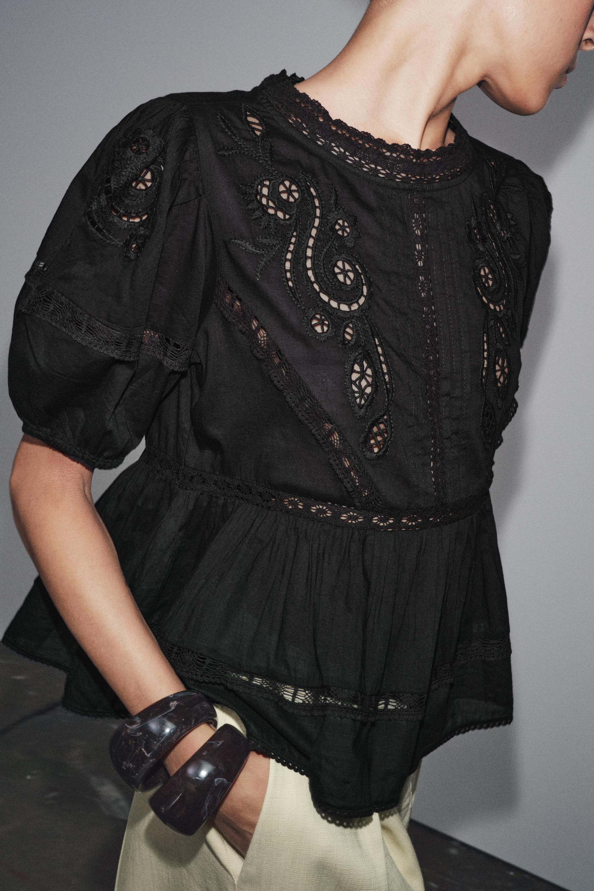 ZW COLLECTION ROMANTIC EMBROIDERED BLOUSE | Zara UK