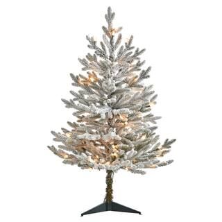 3ft. Pre-Lit Flocked Fraser Fir Artificial Christmas Tree with Warm White LED Lights | Michaels | Michaels Stores