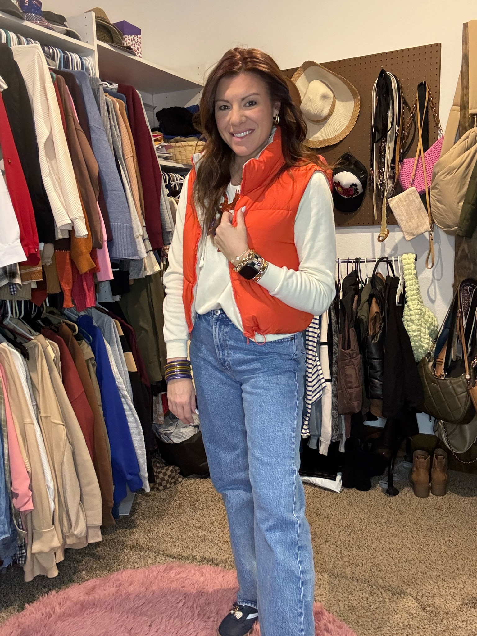 Casual Friday OOTD with the best denim and fun sneakers and vest! Wearing size 27 in denim. 

5’4 , Small/Medium, 26/27, Size 2/4

#LTKOver40 #LTKStyleTip #LTKShoeCrush