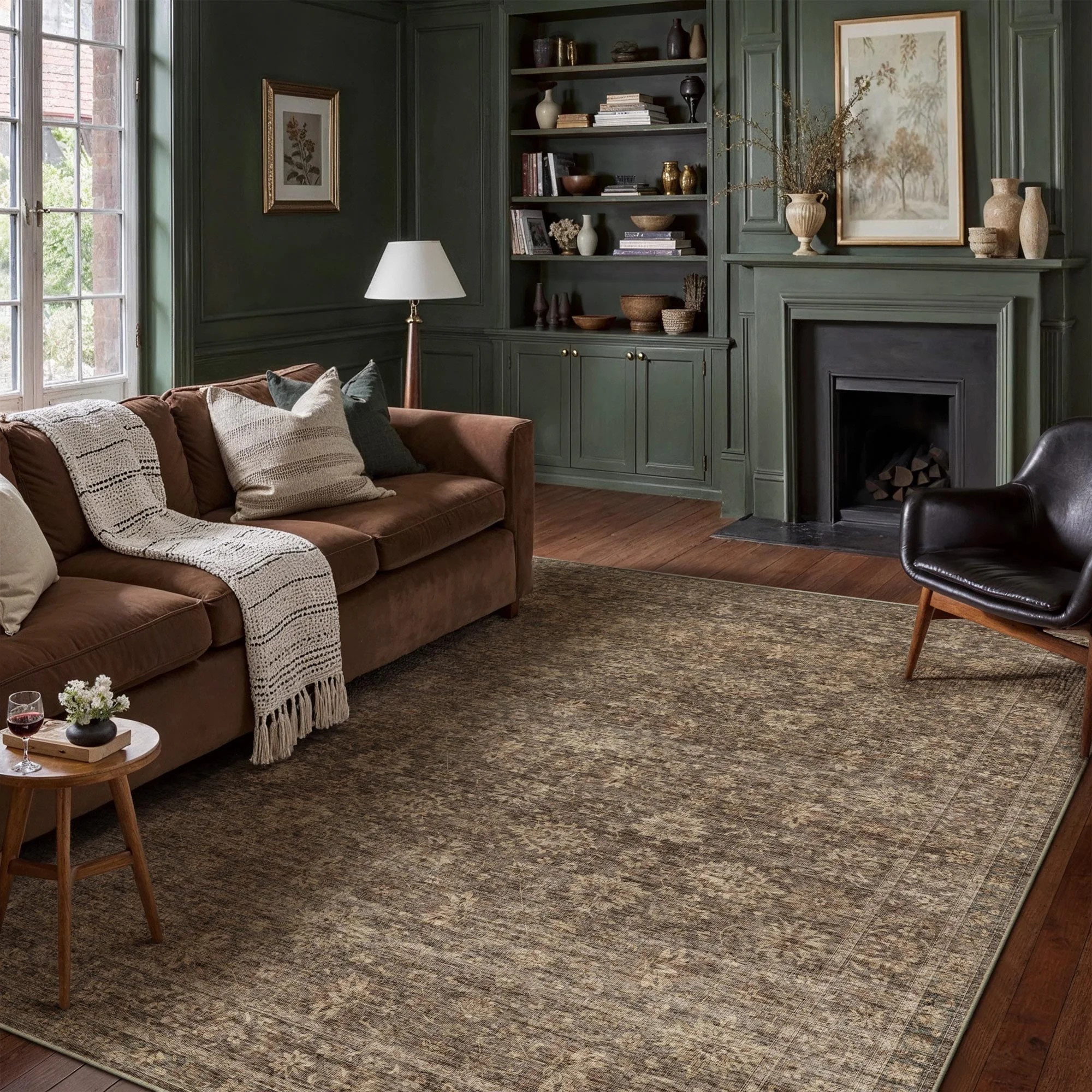 BERTHMEER 5'x7' Area Rugs for Living Room Bedroom Kitchen Traditional Rugs Vintage Non Slip Washa... | Walmart (US)