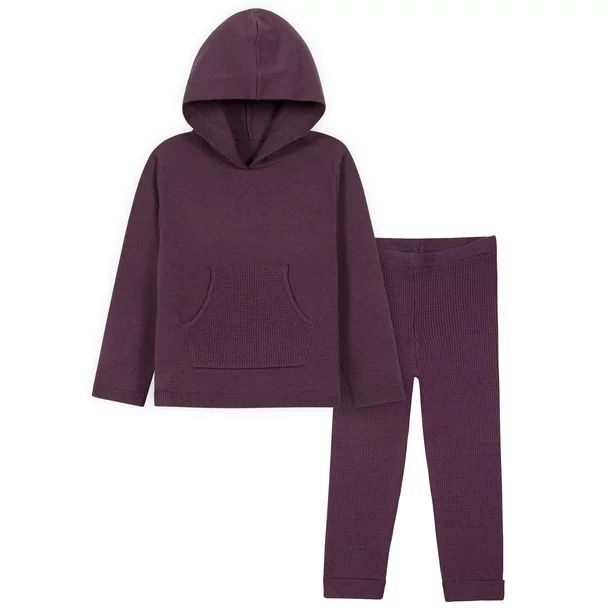 Modern Moments by Gerber® Baby Girls & Toddler Girls Sweater Knit Hoodie and Pants, 2pc Outfit S... | Walmart (US)