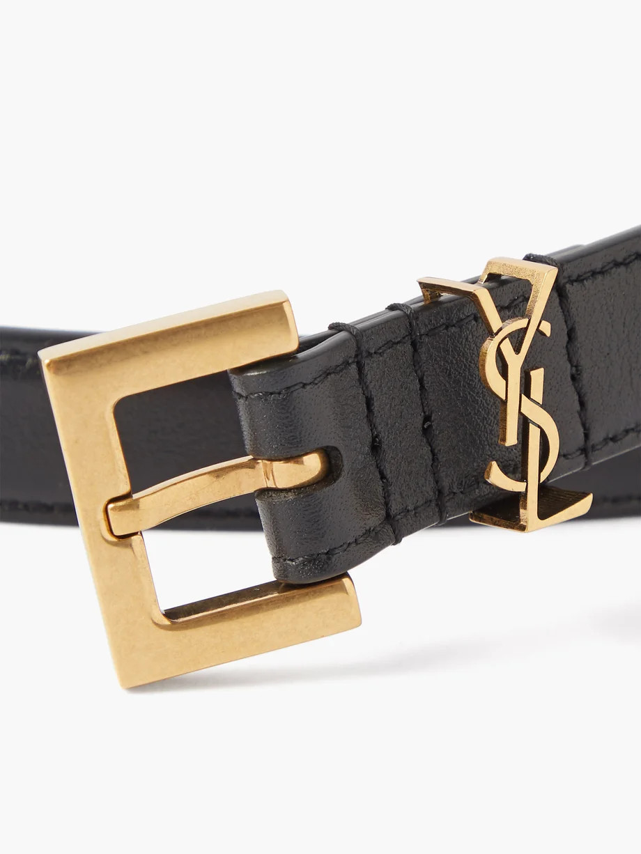 YSL-monogram leather belt | Matches (UK)