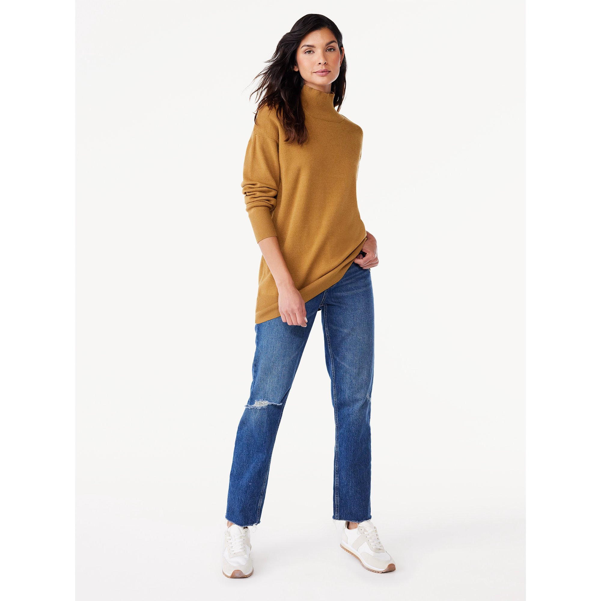 Free Assembly Women's Turtleneck Sweater, Midweight, Sizes XS-XXL | Walmart (US)