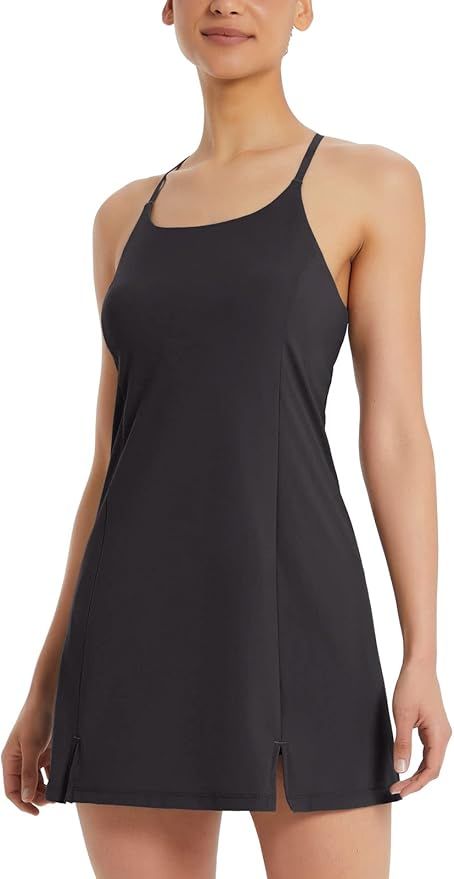 BALEAF Women's Golf Tennis Dress Built-in Shorts Athletic Sports Workout Dress 4 Pockets Sleevele... | Amazon (US)