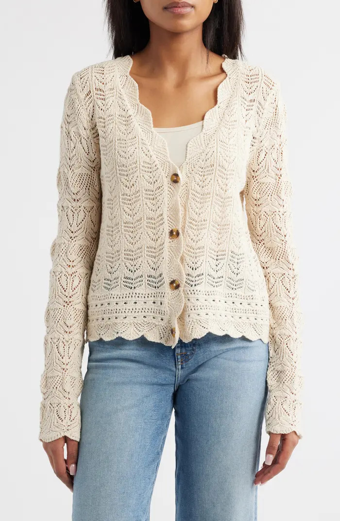 Tamia Pointelle Knit Cardigan | Nordstrom