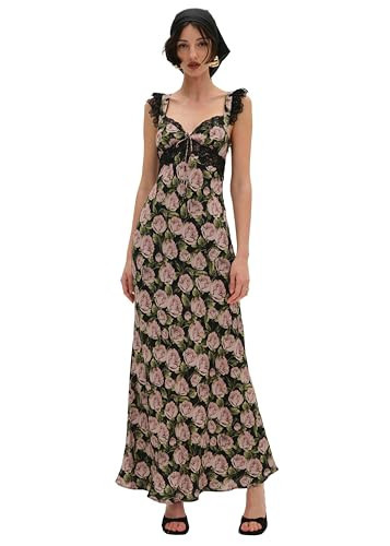 For Love & Lemons Women's Fallen Rose Maxi Dress, Black, l | Amazon (US)