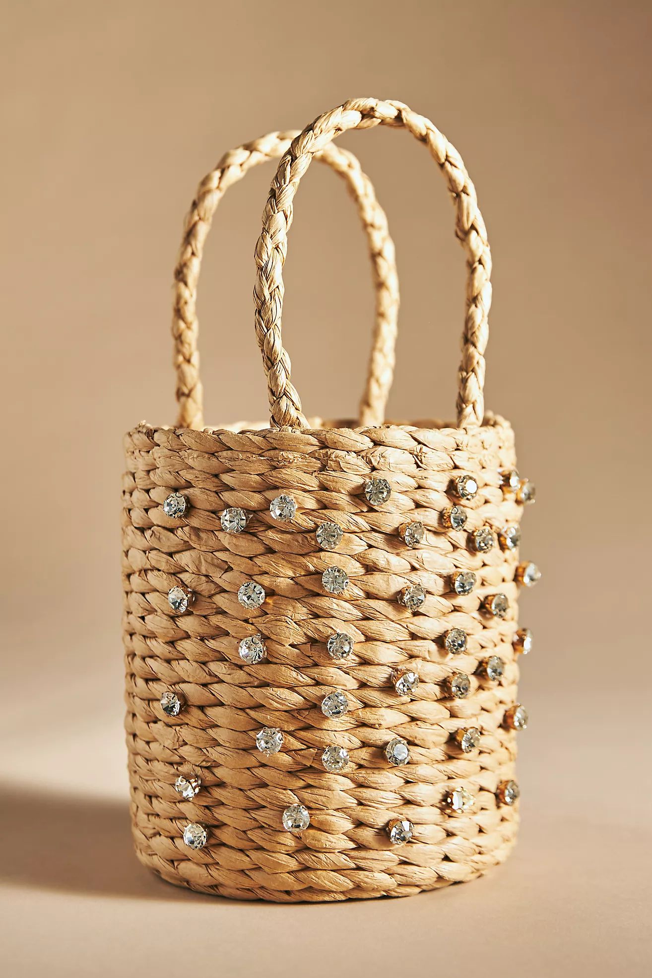 Embellished Raffia Bucket Bag | Anthropologie (US)