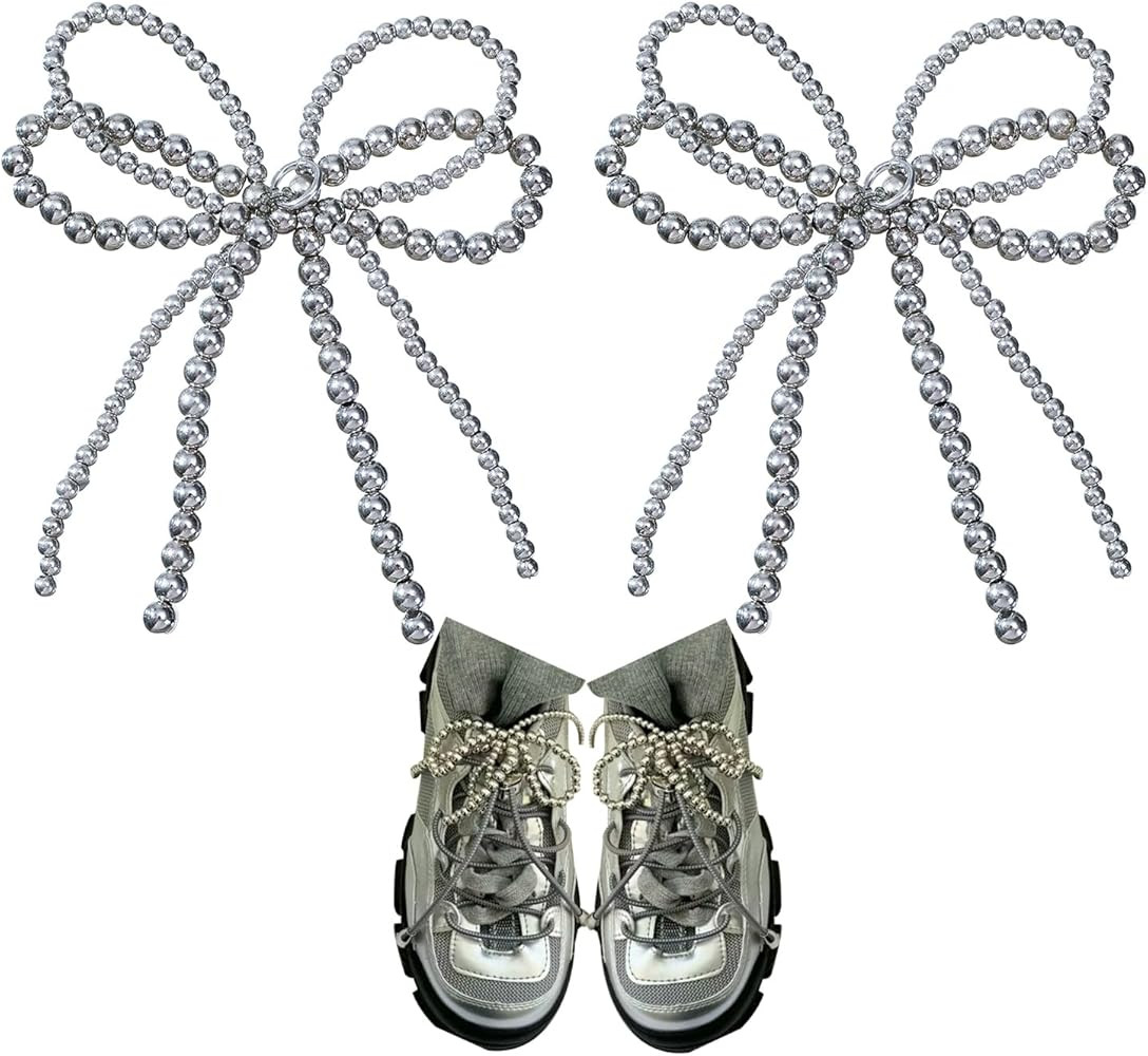 Pearl Bow Shoe Charms for Sneakers Charms Pearl Sneaker Bows Decorations Bowknot Coquette Aesthet... | Amazon (US)