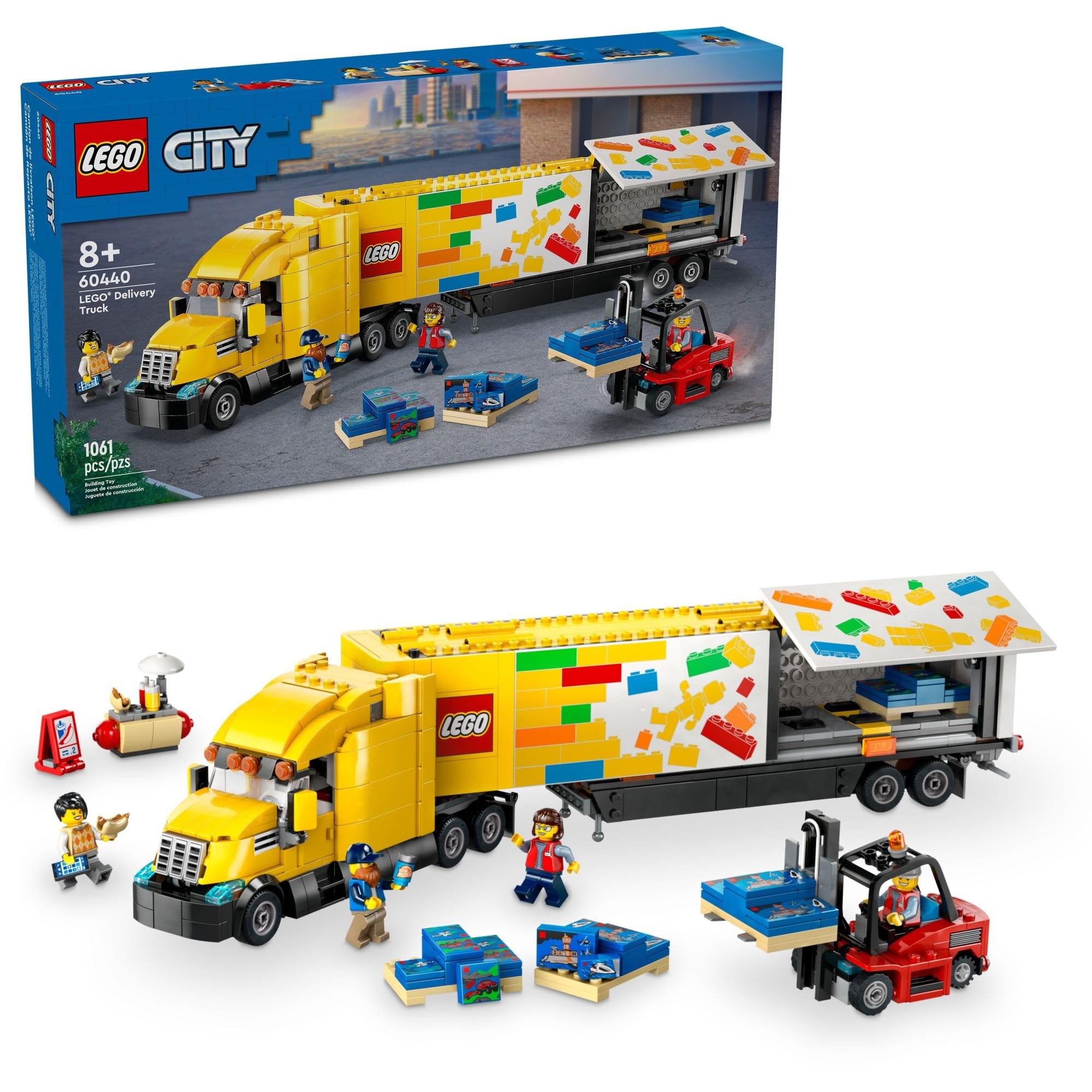 LEGO City Yellow Delivery Truck Toy, Comes with a Semitruck Model, Forklift and 4 Minifigures for... | Amazon (US)