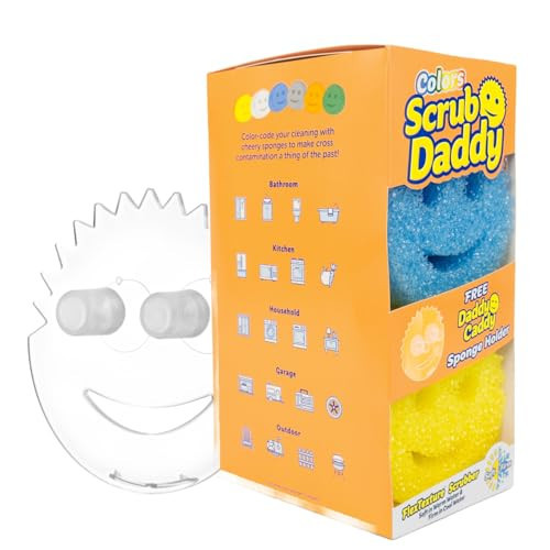 Scrub Daddy 6 Kitchen Sponges & 1 Daddy Caddy Dish Sponge Holder - BPA Free & Made with Polymer Foam - Stain & Odor Resistant, Scratch-Free Multipurpose Scrubbers | Amazon (US)
