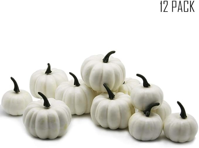 YOFIT 12 pcs Artificial Pumpkin Decoration, Fake Christmas Mini Pumpkins, Lifelike Simulation Foa... | Amazon (US)