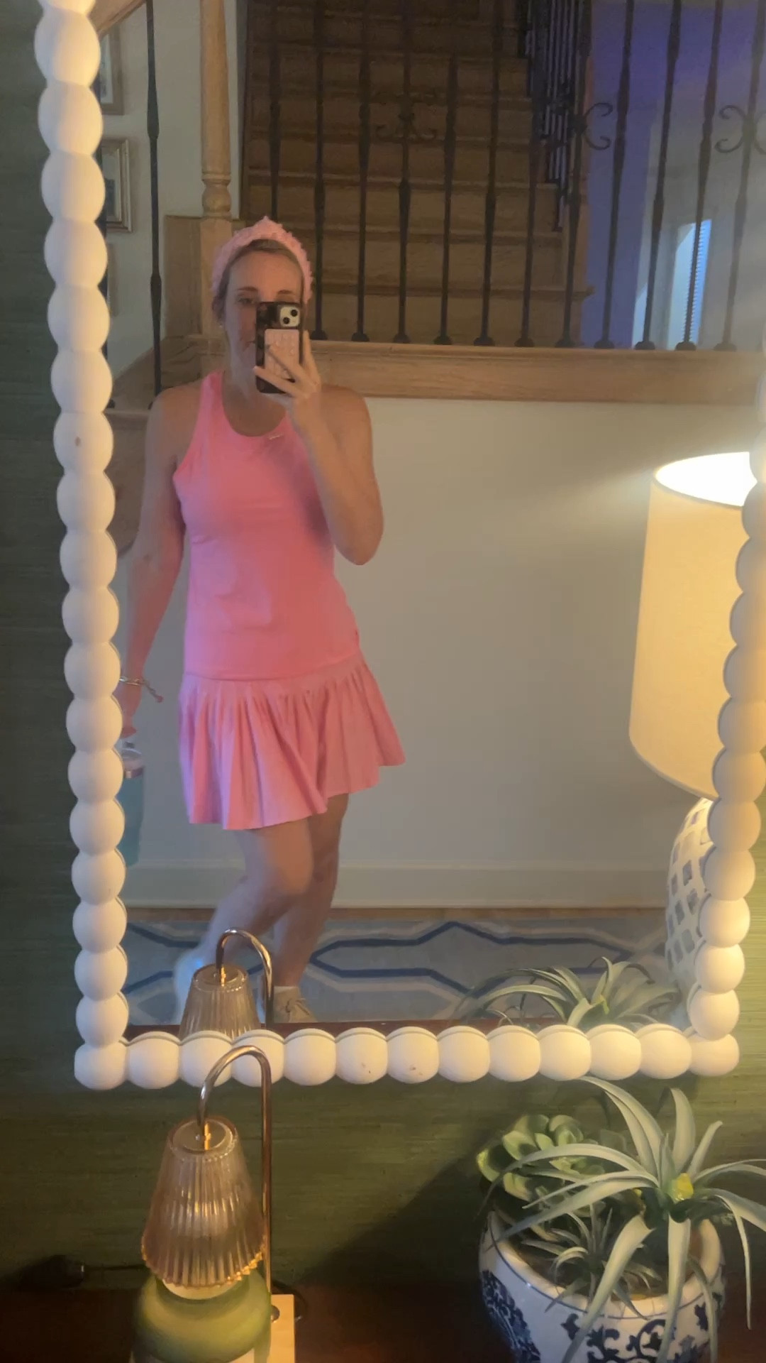 All pink tennis outfit for school drop off and a walk this morning. Love this pleated tennis skirt so much! It’s so playful and fun. This outfit is giving an illusion of a drop waist dress but it’s 2 pieces. 

#LTKActive #LTKFindsUnder50 #LTKMidsize