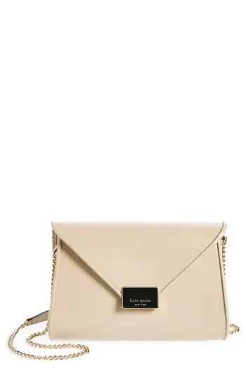 Kate Spade New York anna medium envelope leather convertible clutch in Warm Beige at Nordstrom Rack | Nordstrom Rack