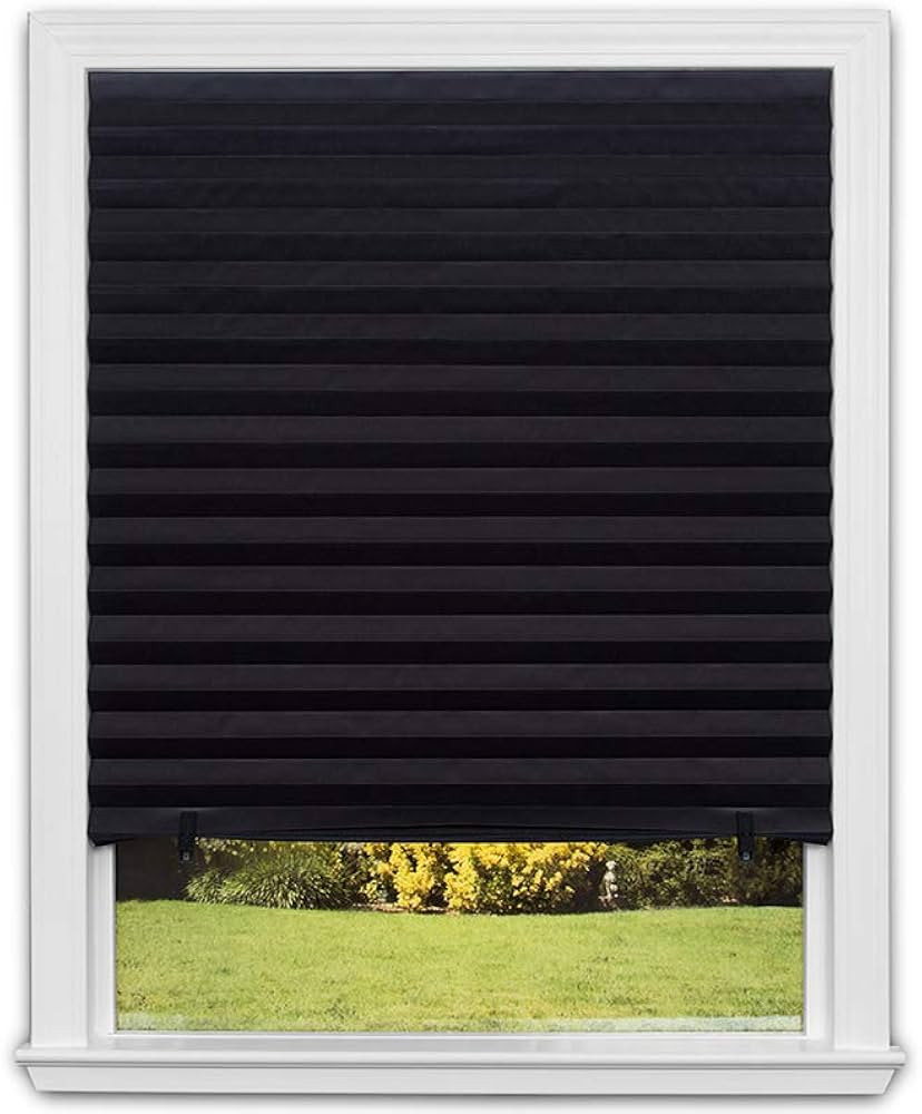 Redi Shade No Tools Original Blackout Pleated Paper Shade Black, 36 in x 72 in, 6 Pack | Amazon (US)