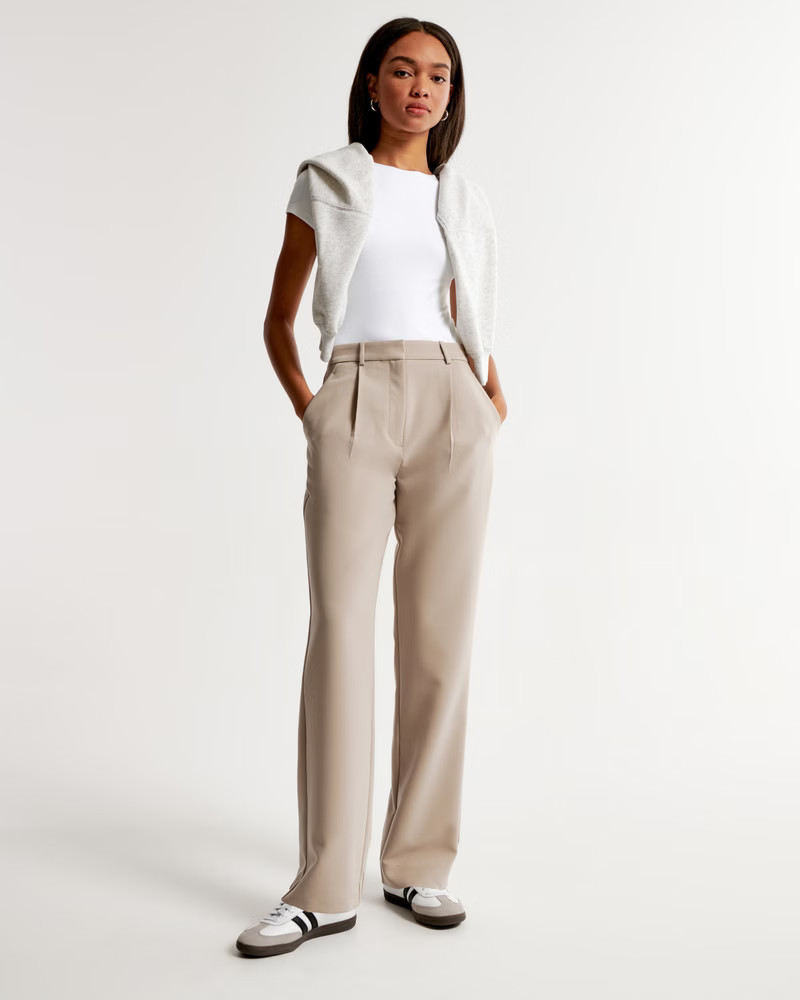 Tailored Relaxed Straight Pant | Abercrombie & Fitch (US)