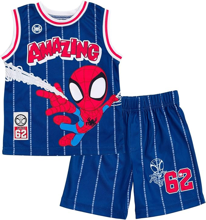 Marvel Spider-Man Miles Morales Hulk Mesh Jersey Tank Top Shirt and Basketball Shorts Toddler to ... | Amazon (US)