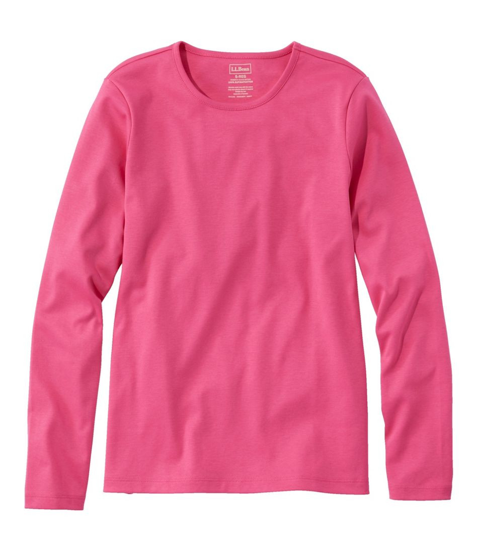 Women's Pima Cotton Tee, Long-Sleeve Crewneck | L.L. Bean