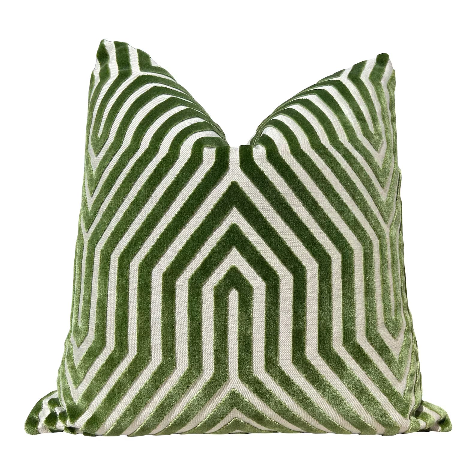 Backordered Schumacher Vanderbilt Velvet Pillow Green. Velvet Pillow, Designer Pillow Covers, Hig... | Etsy (US)