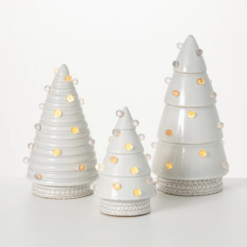3 Piece Illuminated Tree Set | Wayfair North America
