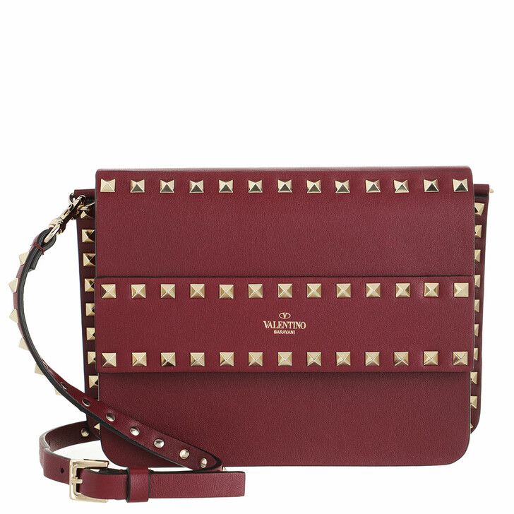 Valentino Garavani Rockstud Shoulder Bag Leather Cherry in rot | fashionette | Fashionette (DE)