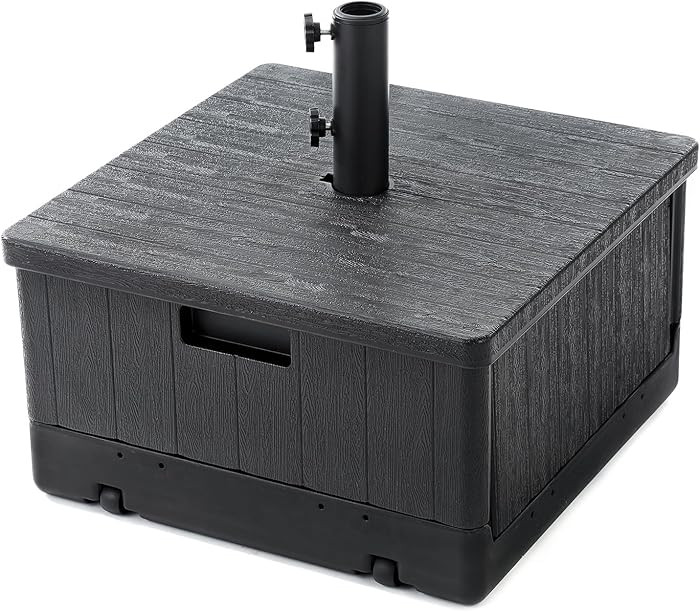 Home Zone Living 119lbs 21" Square Heavy Duty Planter Umbrella Base w/Rolling Wheels & Water Weig... | Amazon (US)