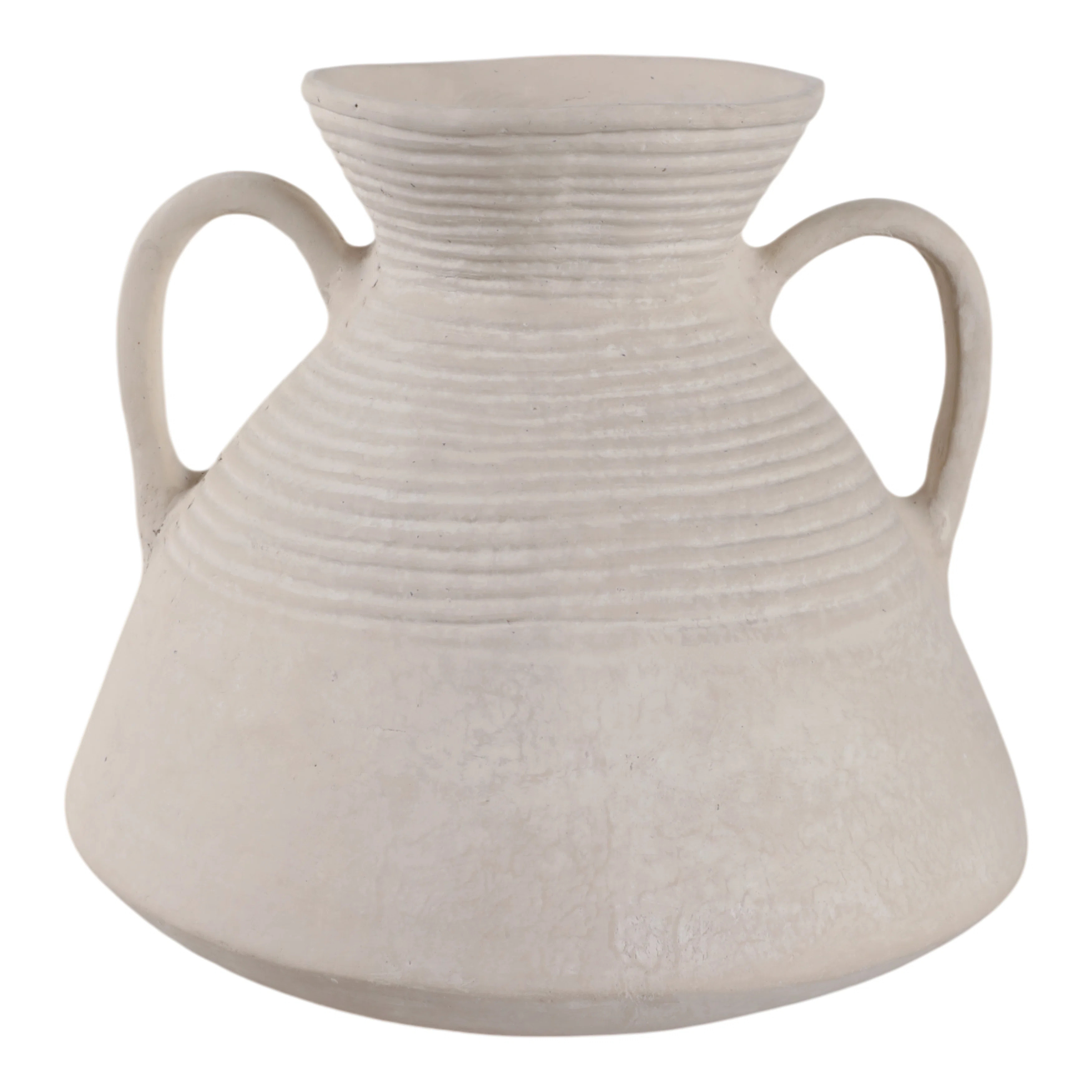 Bungalow Rose Tiyler Vase Pottery And Paper Mache Handled Design For Home Office Bedroom Or Living Room Decor Traditional And Casual Style - 15" White | Wayfair | Wayfair North America