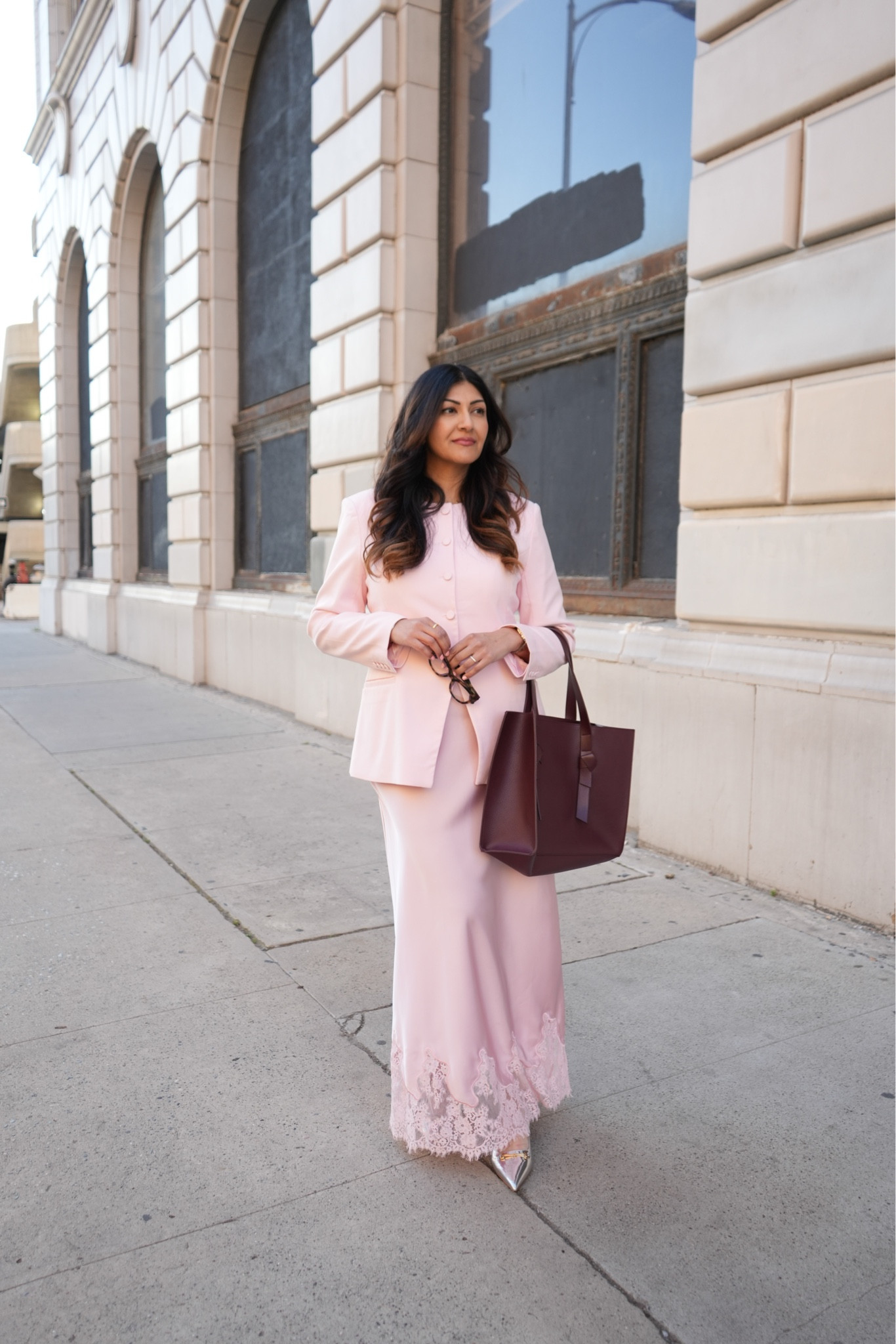 Spring workwear - I am on the go always at work and need fabrics and clothes that don’t fuss. This pink blazer and pink
Lace skirt are the perfect combination for my office outfit. 

Skirt runs tts wearing large 
Blazer runs tts wearing a large 

Perfect for:
• office days 
• client meetings 
• presentations
• work dinners 
• polished everyday wear 

#businesscasual #springworkwear #pinkblazer #laceskirt #lacetrim 

#LTKMidsize #LTKWorkwear #LTKootd