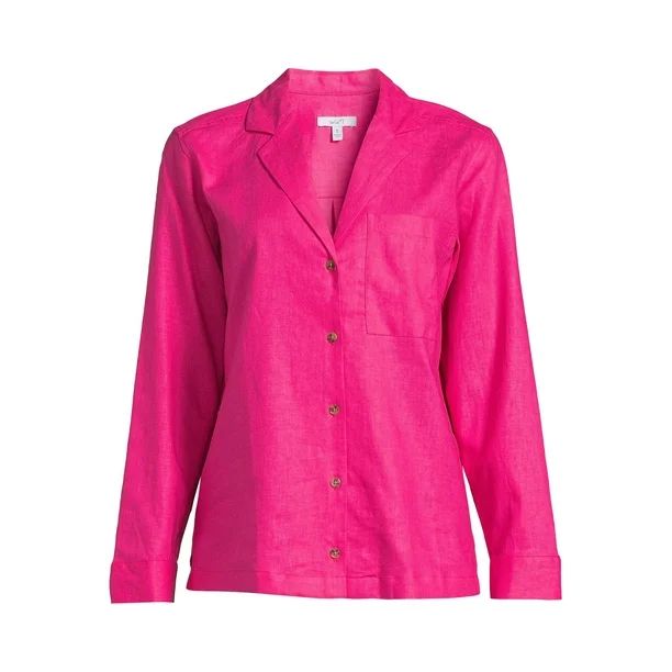 The Get Women's Notch Collar Camp Shirt | Walmart (US)