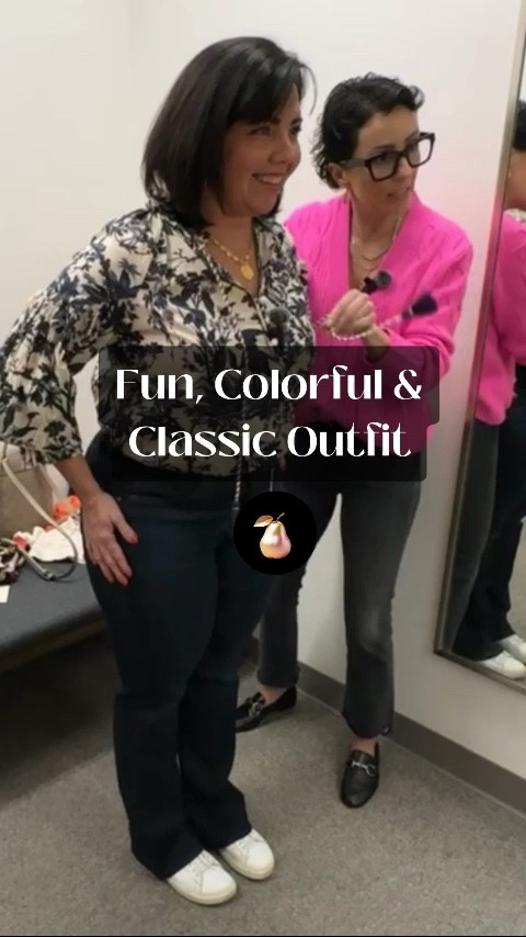 Brooklyn loves color, an eclectic style at the same time needs the basics and classics.
For those with a pear-shaped figure, the Cara Cara top is a standout choice. Delight in its blue-hued blooms that romance this crisp cotton piece, enhanced by a charming neck tie and ruffled cuffs. Complement it with the Wit & Wisdom 'Ab'Solution Itty Bitty Bootcut Jeans. These jeans, in a polished dark wash, offer a lean and leggy look thanks to their slim cut and narrow boot-leg opening.

#LTKtravel #LTKVideo #LTKstyletip