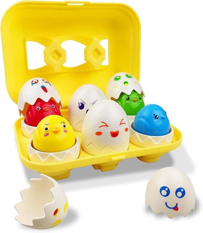 Pinkiwine Easter Hide & Squeak Eggs Montessori Sorting & Matching Learning Toys for Toddlers Kids... | Amazon (US)