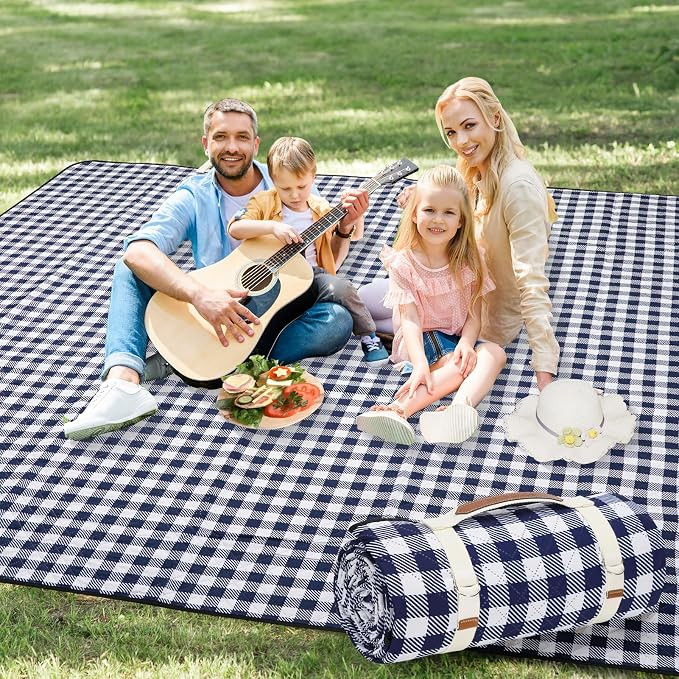 G GOOD GAIN Picnic Blankets Outdoor Extra Large - 80"x80" Portable Waterproof Picnic Blanket, Mac... | Amazon (US)
