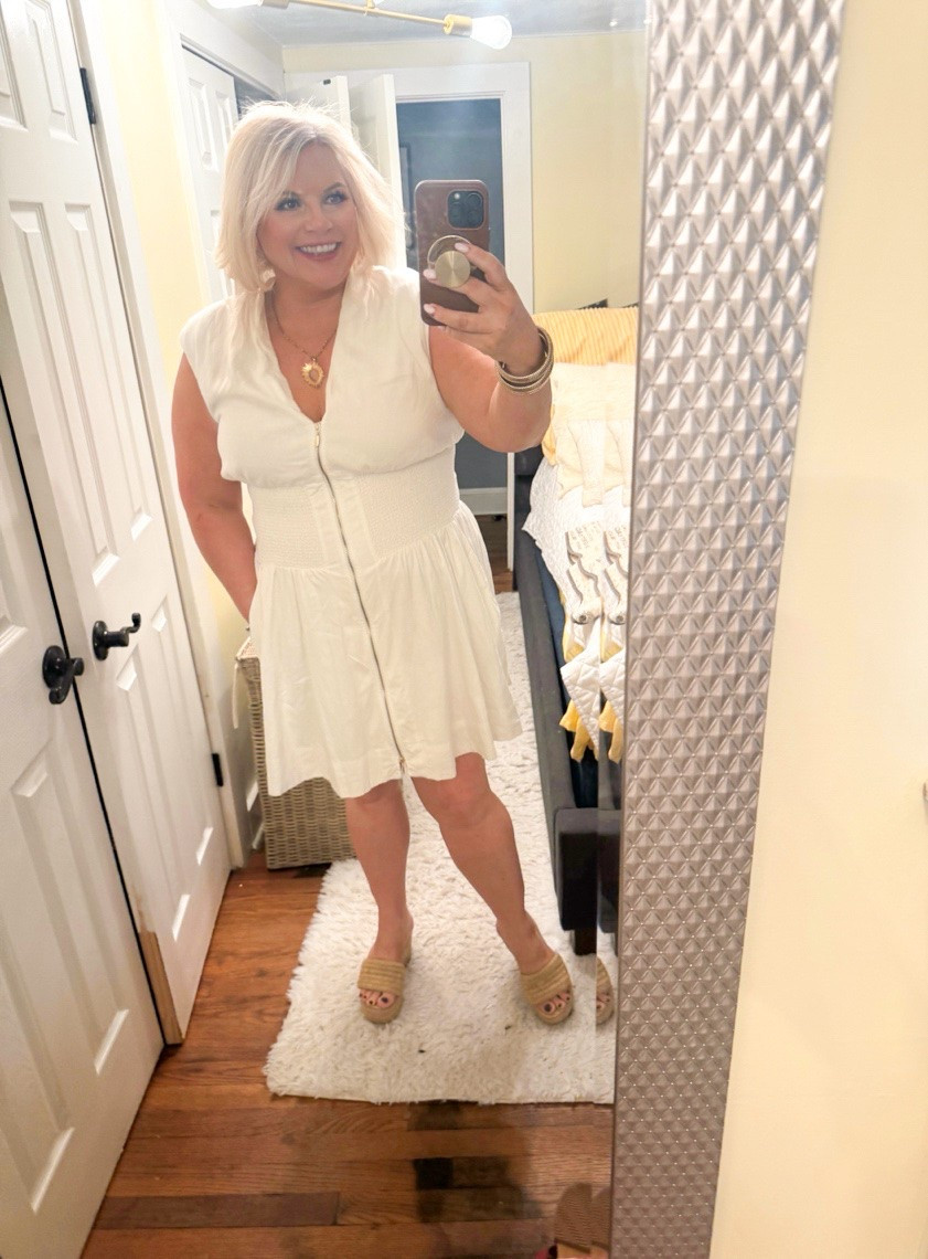 Keep your "fall, y'all!", I'm still summering over here!
I love this dress because it's great for work and play.
The office or date night, this dress just works. It's made from super soft poplin with the tiniest bit of stretch.
Summer outfits over 40, date night outfits, vacation outfits, business casual

#LTKdayinmylife #LTKOver40 #LTKSeasonal