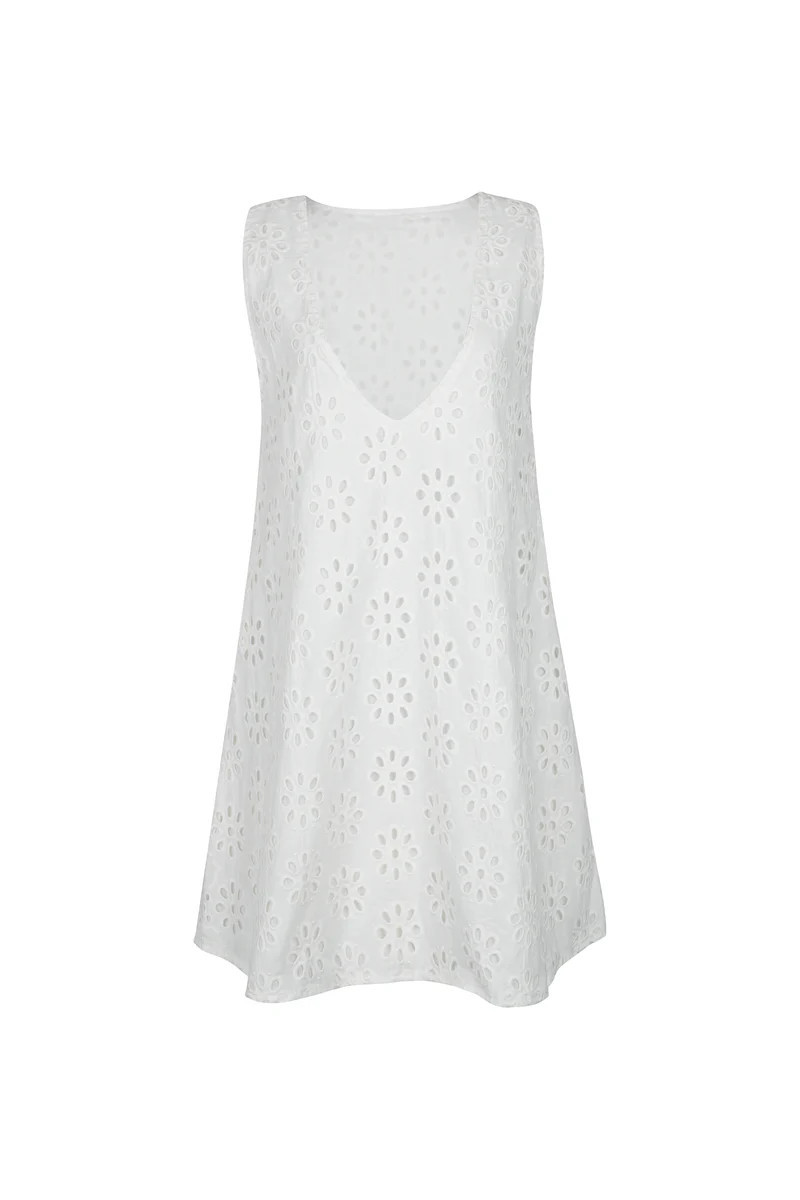 GILI DRESS | WHITE EYELET BUNGA | Puka The Label