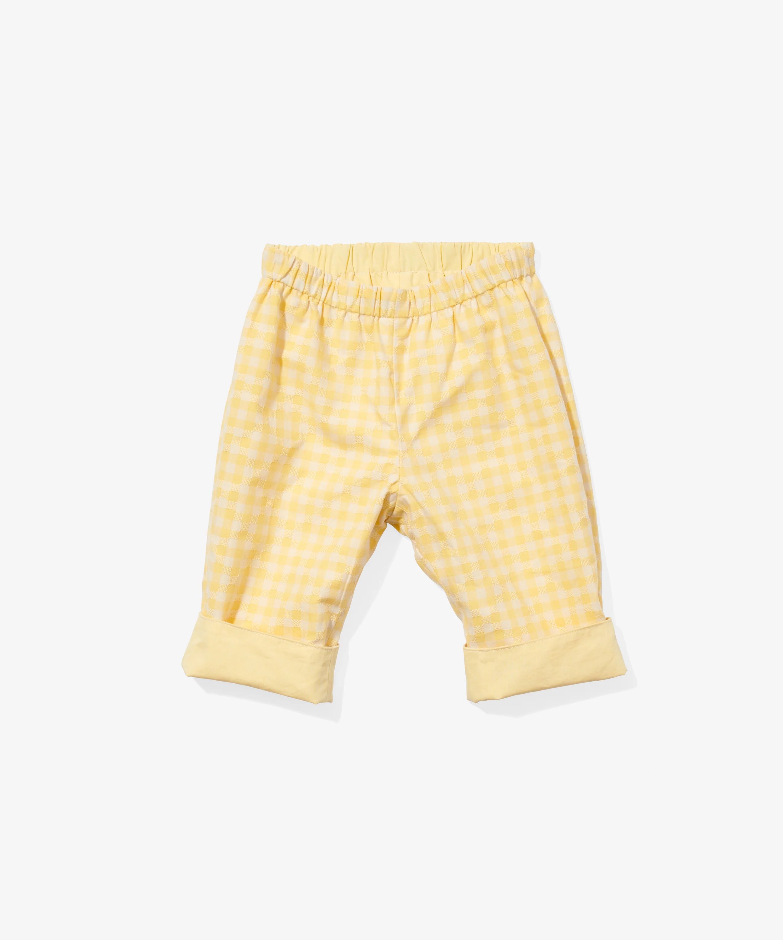 Reversible Baby Pant in Yellow Check | Oso & Me | Oso & Me