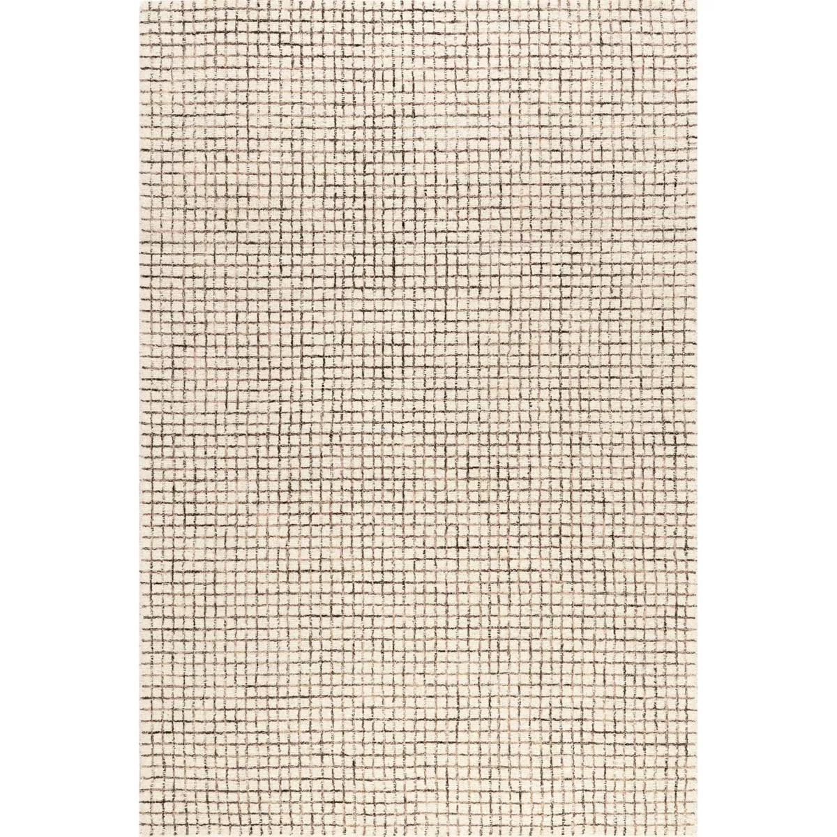 Nuloom Melrose Checked Wool Area Rug, 8' x 10', Cream | Target