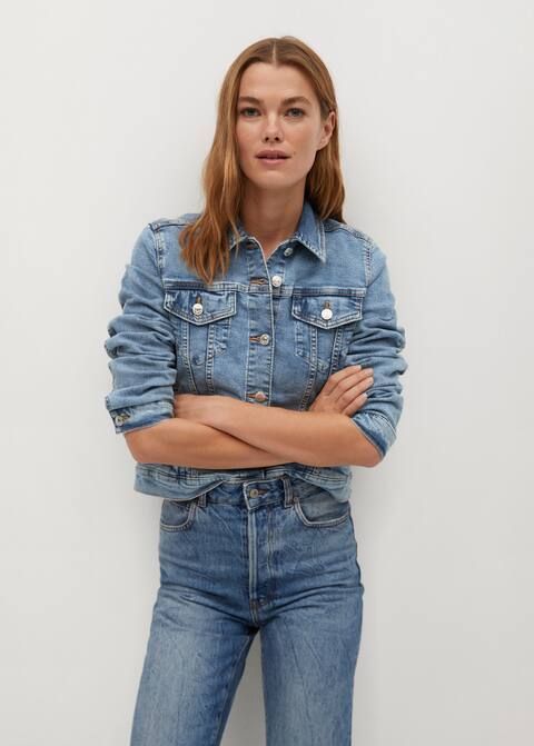 Denim cotton jacket | MANGO (US)