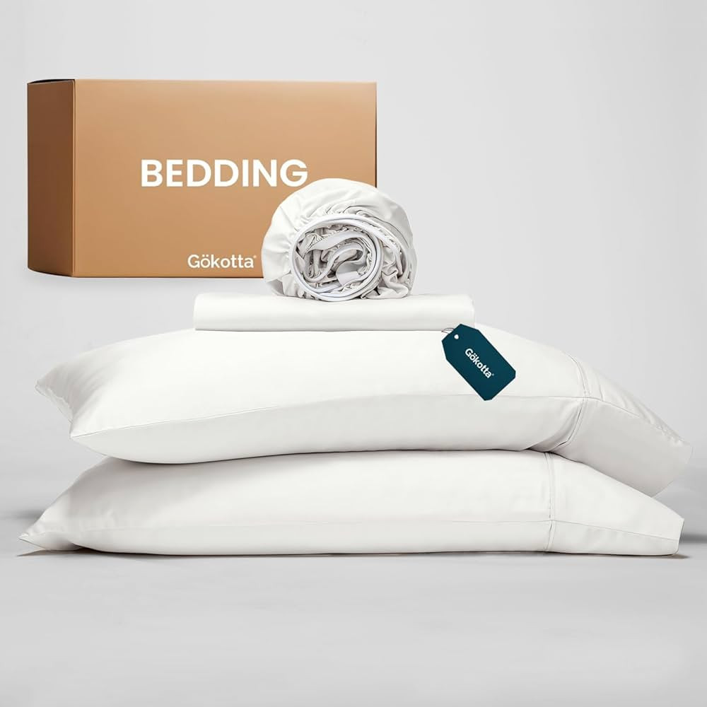 GOKOTTA King Size Bed Sheets 4 Piece Set, 100% Rayon Derived from Bamboo, Cooling for Hot Sleeper... | Amazon (US)