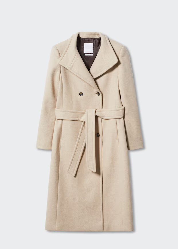 Belt handmade coat -  Women | Mango USA | MANGO (US)