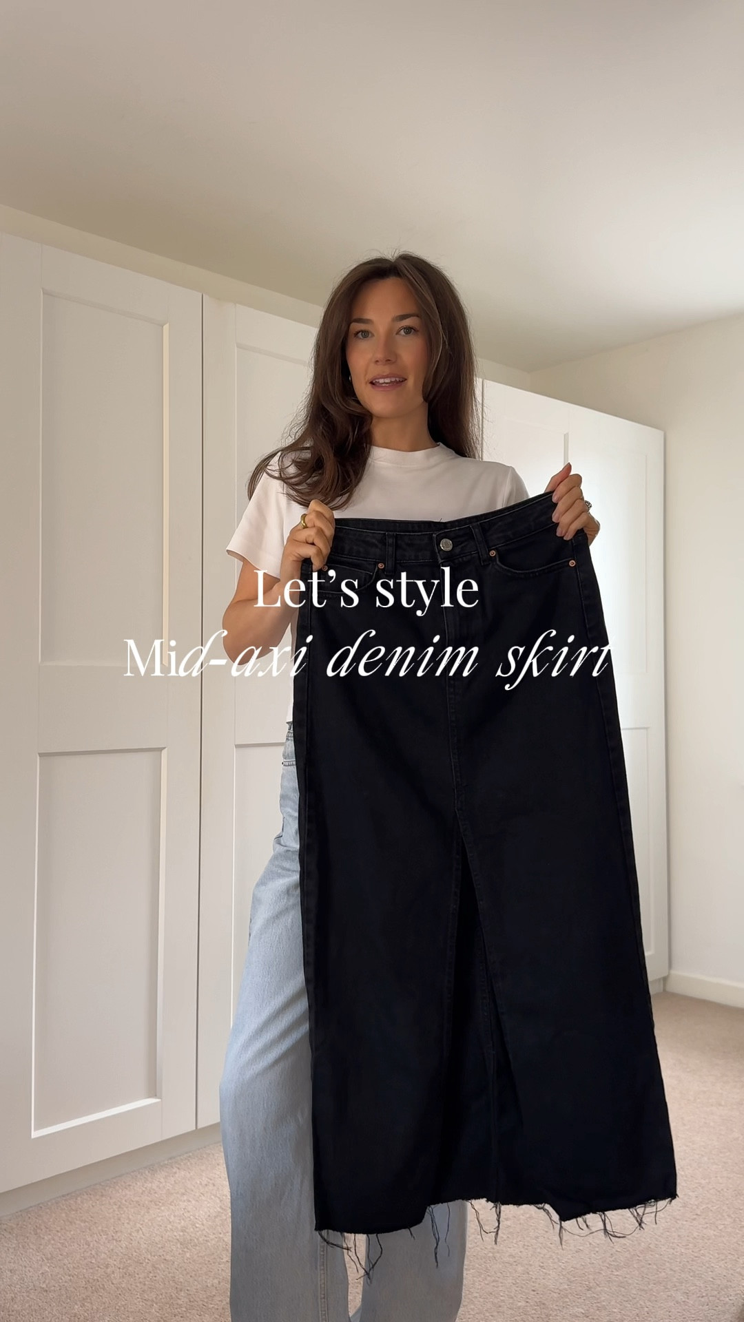 Denim skirt outfits #autumnoutfits #falloutfits #skirtoutfits 